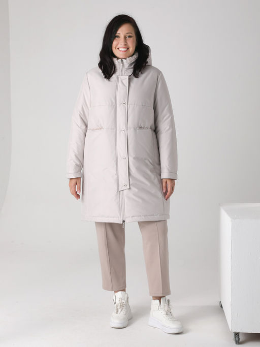 Еврозима! 24334 Полупальто дем. св.серый - Dizzyway фото 2