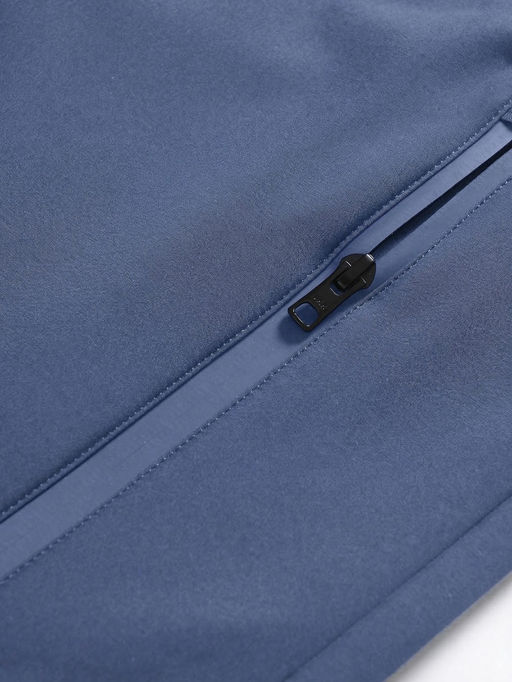 Ветровка мужская софтшелл виндстоппер с капюшоном спортивная синего цвета 9615_1S