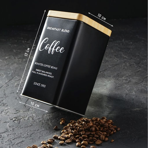 Банка для сыпучих «Сайнс», 18×10 см, жесть, чёрная