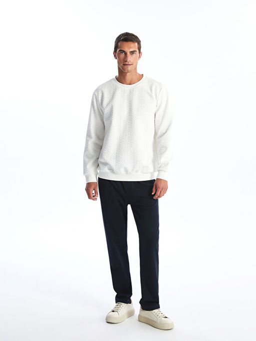 Bisiklet Yaka Uzun Kollu Erkek Sweatshirt