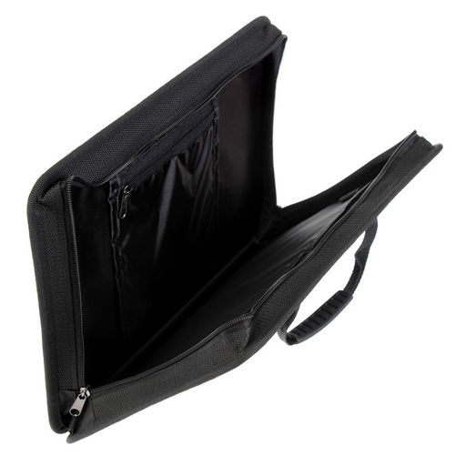 Папка с ручками текстильная, А4, 365×260×50 мм, 1С13 «Луга», каркасная, чёрная