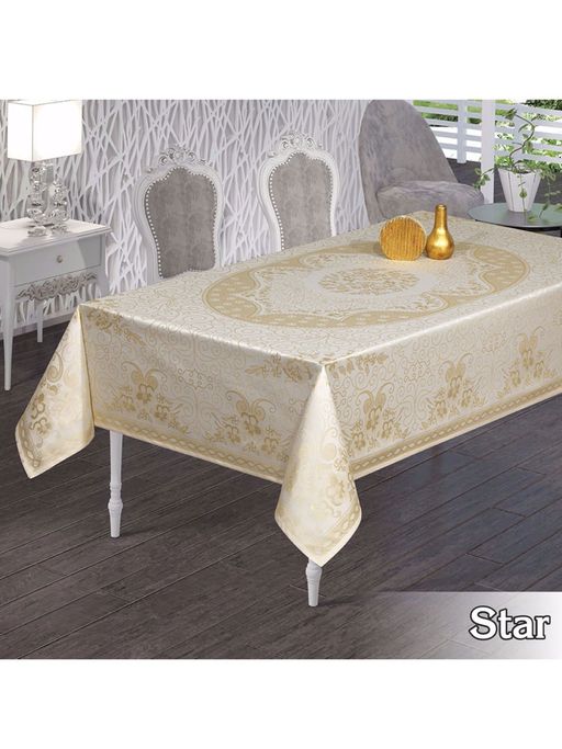 Скатерть EFOR STAR 160*300 прямоугольная пудровый  фото 2