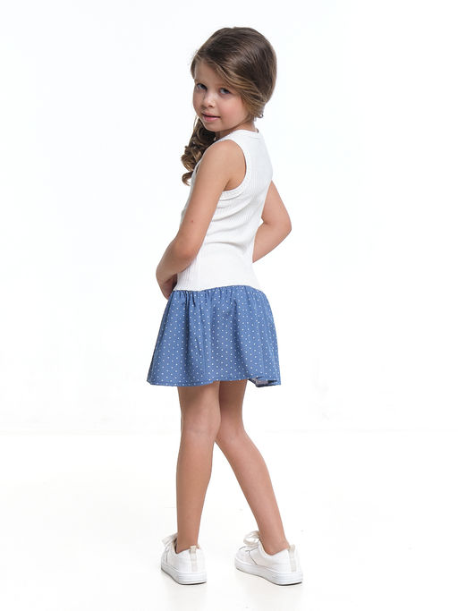 Платье комбинированное 22-7183 серый/джинс - Mini maxi фото 8