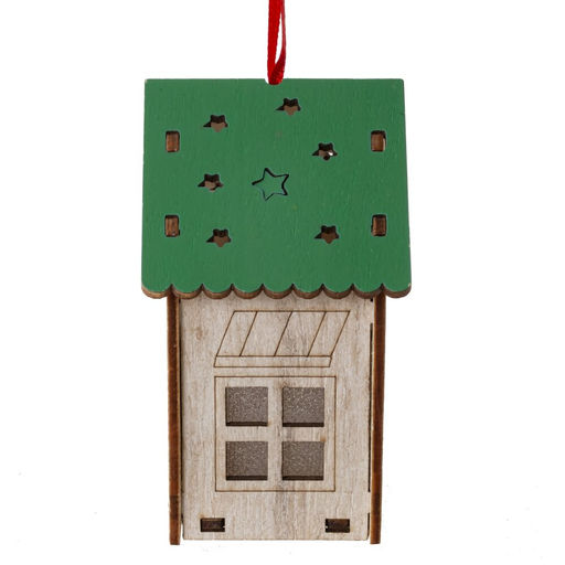 Изделие декоративное подвесное "Домик" с подсветкой, L7 W5 H9,5 см, 2в.