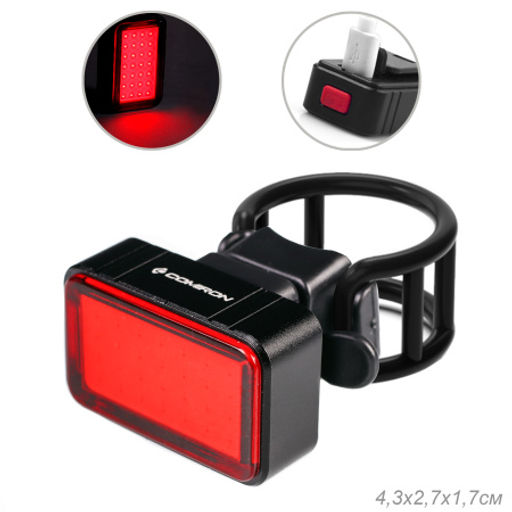 Фонарь задний интеллектуальный COMIRON KULLEN корпус анодированный CNC alloy, IP66; свет COB(28LED) 200lm, 3.7V 330mAh, USB, 7 режимов /уп 100/ - Галеонтрейд фото 12