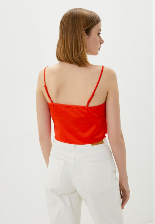 Укороченная алая блузка-топ - Incity фото 6