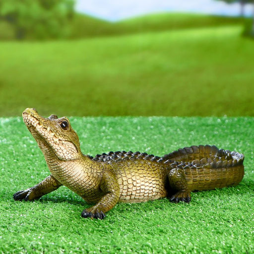 Садовая фигура из полистоуна «Кайман», 12.5×34×18 см