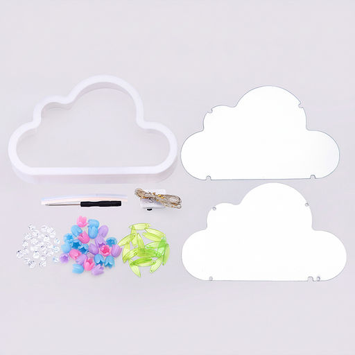 Набор для творчества-светильник "Облако" розовые/голубые тюльпаны, в пакете