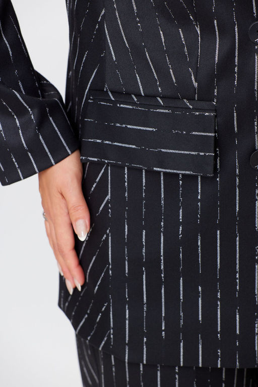 Жакет БелЭльСтиль 848 черный+белая полоска фото 4