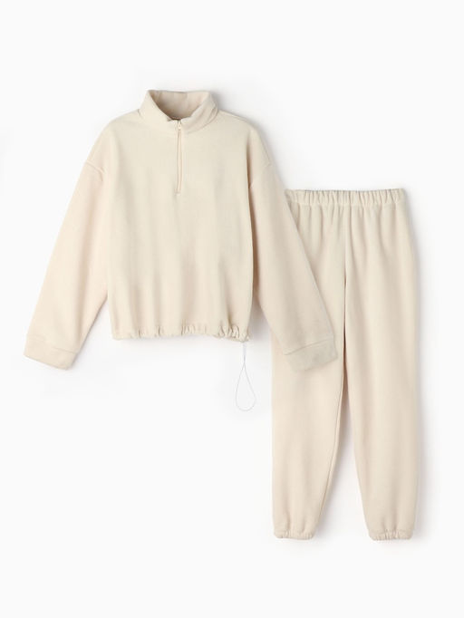 Костюм женский (анорак, брюки) MINAKU: Fleece Soft, размер 42, бежевый