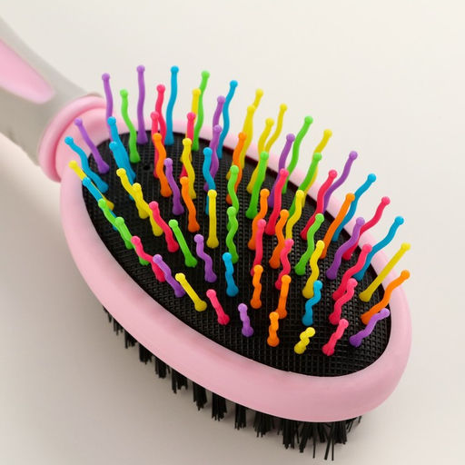 Двусторонняя щётка - расческа с волнистыми зубьями, средняя, 6 х 19 см, розовая - Пижон фото 3