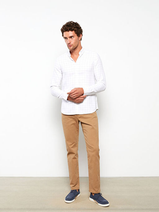 Slim Fit Uzun Kollu Ekose Arm?rl? Erkek G?mlek