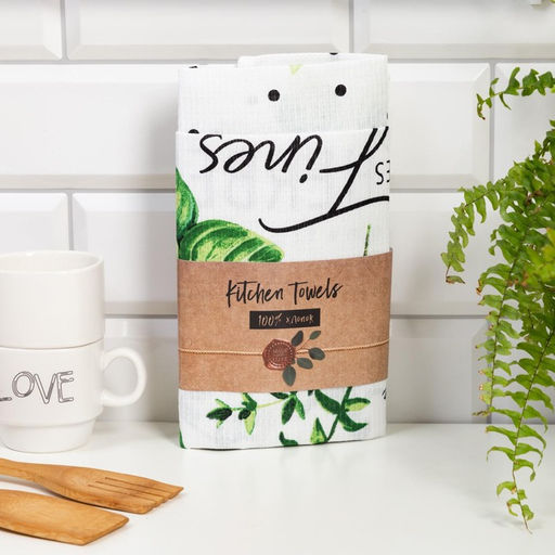 Набор кухонных полотенец Доляна Fines herbes, 35х60см-2шт, 100% хлопок  фото 2