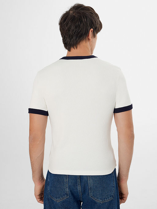 Футболка мужская белая с контрастной отделкой - Mark formelle фото 2