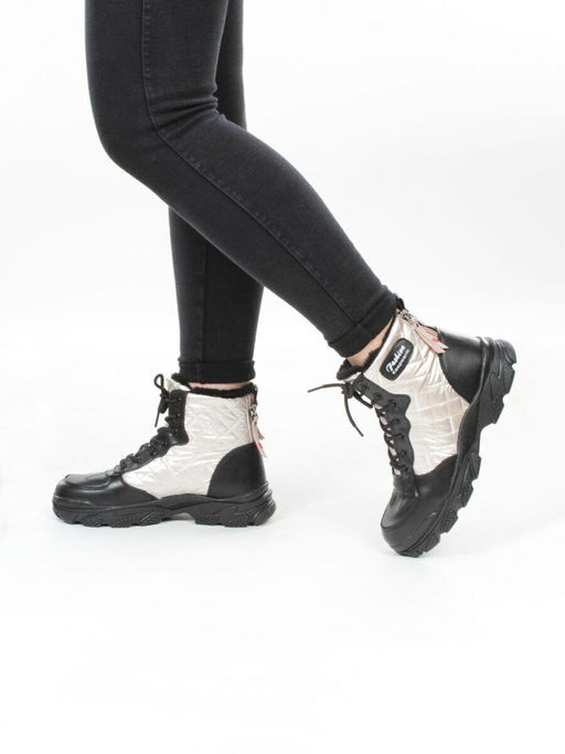 04-2221-4 BLACK Ботинки зимние женские (искусственные материалы) - Фабричный китай фото 3