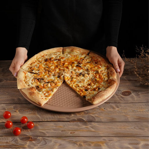 Форма для пиццы Magistro Shiny Diamond, 39×1.5 см, толщина 0.6 мм, антипригарное покрытие, коричневая