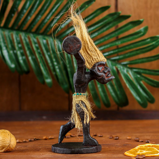 Сувенир «Абориген-штангист», 30 см, дерево