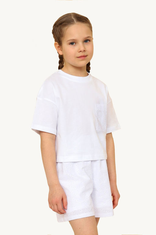 CRB wear/ CSJG 63798-20-399 Футболка для девочки,белый/Ex.Cherubino  фото 2