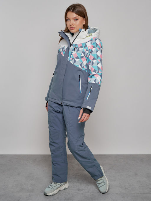 Горнолыжный костюм женский зимний белого цвета 02337Bl - Chunmai фото 20