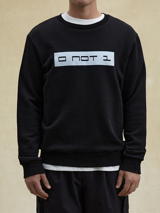 Базовый чёрный свитшот с принтом - 0not1 фото 8