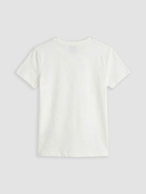 Bisiklet Yaka ?i?ek Nak??l? K?z ?ocuk Ti??rt