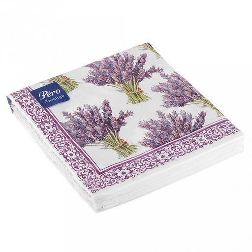 Салфетки бумажные 33х33см "Pero Prestige", 3-х слойные, 20 штук в упаковке, "Романтика" (Россия)