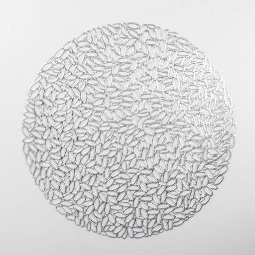 Набор салфеток сервировочных на стол Доляна Манифик, d=38 см, 4 шт, цвет серебряный  фото 4