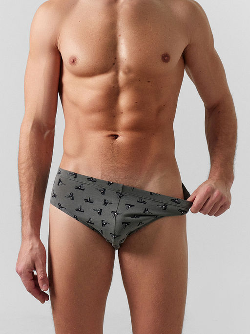 Цена за 2 штуки! Трусы плавки мужские серые с принтом - Mark formelle фото 3