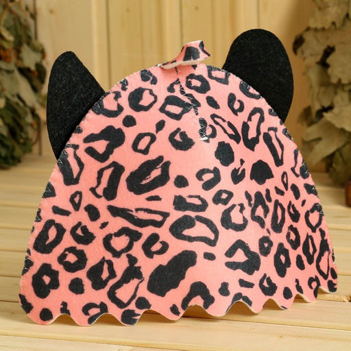 Шапка для бани с детской аппликацией Розовый Леопард - Simaland фото 4