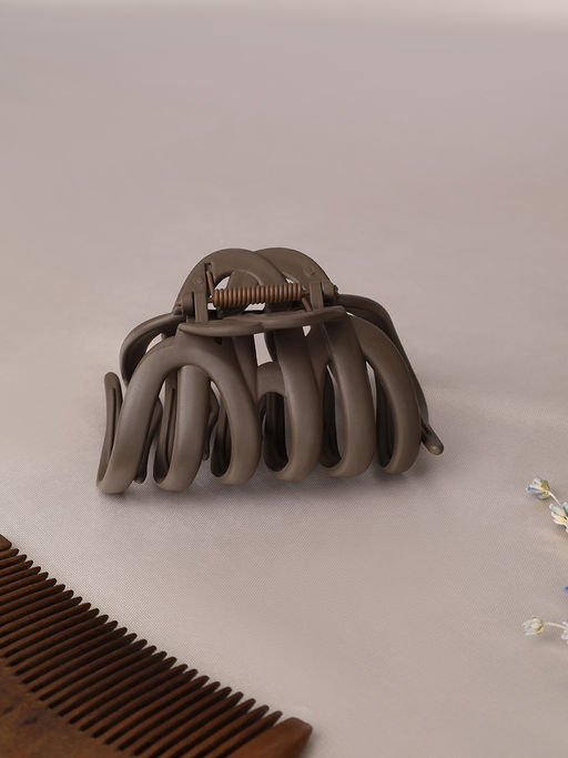 Заколка краб для волос 9,5 см / NSAЕ-49В /уп 28/100/коричневый