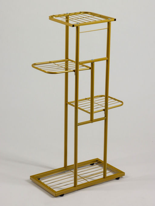 Подставка для цветов Greengo, 4 полки, 43×22×82 см, напольная, металл, цвет золотой