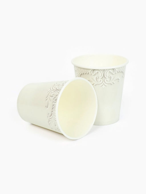 Цена за 10 шт. Стакан одноразовый бумажный «Керамика, узоры», 250 мл