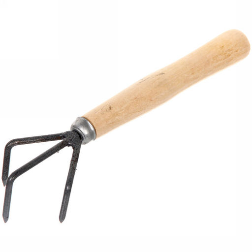 Цена за 5 шт. Рыхлитель 3-х зубый с деревянной ручкой