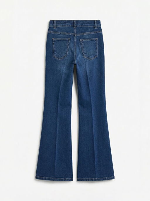 Y?ksek Bel Flare Kad?n Jean Pantolon