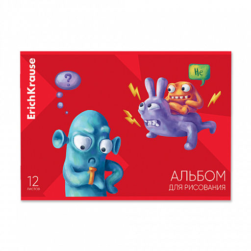 Цена за 5 шт. Альбом для рисования на скобе ErichKrause Jolly Friends, А4, 12 листов_MIX-PACK  фото 7
