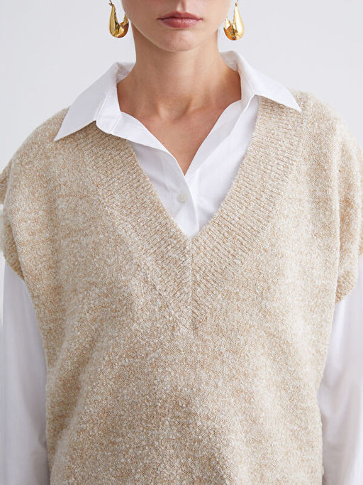 V Yaka Kad?n Triko S?veter