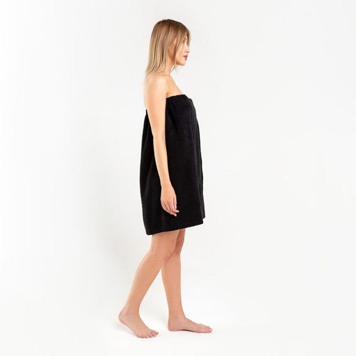 Полотенце банное Экономь и Я Парео 68х150 см, цвет черный, 100%хл с AIRO, 320 г/м2  фото 5