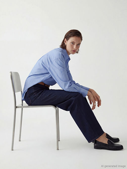 ?izgili Oversize Poplin Kad?n G?mlek