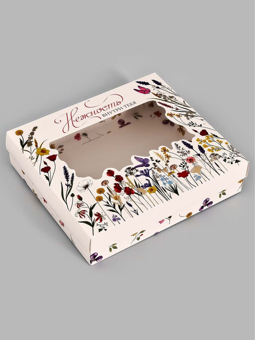 Цена за 2 шт. Коробка подарочная «Нежность», тиснение, 23.5 × 20.5 × 5.5 см