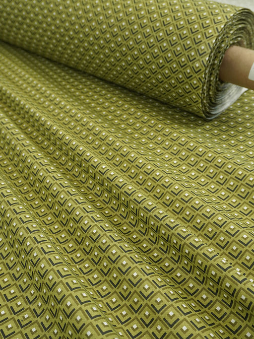 Бязь "Геометрия - уголки" цв.св.оливково-зеленый, ш.1.5м, хлопок-100%, 120гр/м.кв