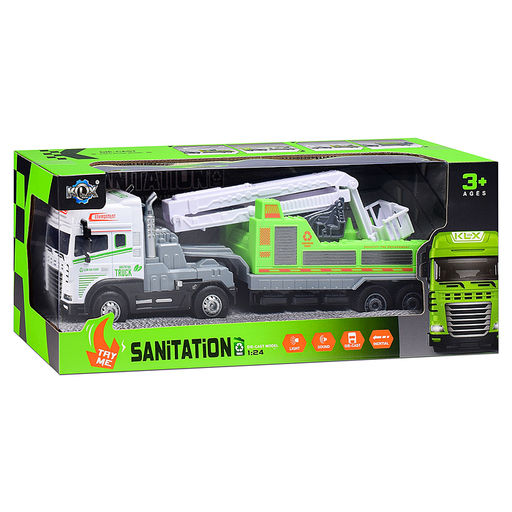 Машина  "Мега Прицеп" (свет, звук) в коробке