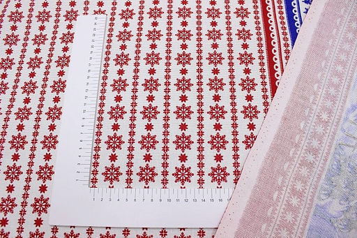 Рогожка Рождественская ночь цв.белый, ш.1.5м, хлопок-100%, 160гр/м.кв - Купава фото 2