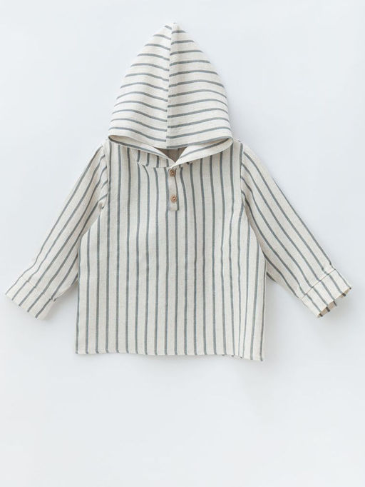 Туника с капюшоном, синий/бежевый - Lesi kids фото 15