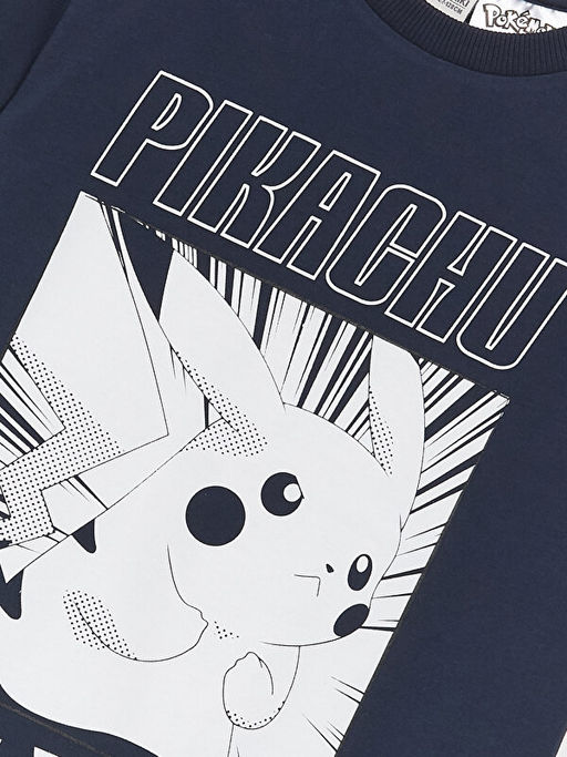 Bisiklet Yaka Pikachu Bask?l? K?sa Kollu Erkek ?ocuk Ti??rt - Waikiki фото 3