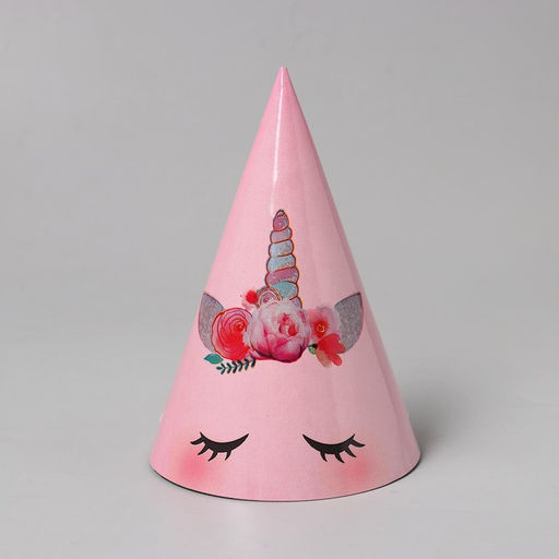 Цена за 10 шт. Колпак праздничный бумажный Единорог. Мордочка, 16 см - Страна карнавалия фото 5