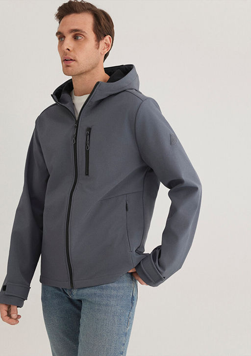 Kapusonlu Lacivert Ceket - Mavi фото 2