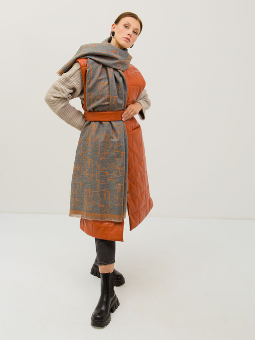 В составе шерсть и кашемир! теплый двусторонний палантин - Tantino фото 6