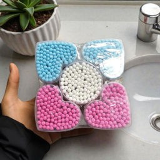 Ватные палочки бамбуковые, цветные, 500 шт