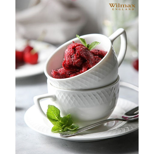 Цена за 6 шт. Кофейная пара фарфоровая Wilmax «Юлия Высоцкая», 2 предмета: чашка 150 мл, блюдце d=13 см, белая