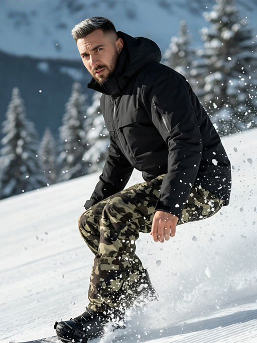 Горнолыжный костюм мужской зимний черного цвета 02412Ch